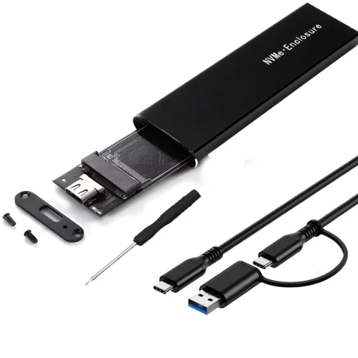 Cod, 041 Capsula P/SSD M.2 Dual (NVMe y M.2 SATA) / 10Gbps / Compatibles: Windows/MacOS / USB-C 3.1 + adaptador USB-A / aluminio