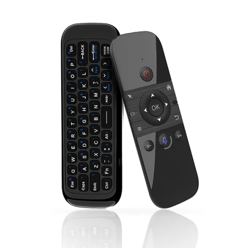 Cod. 1074 Control remoto por voz Air Mouse M8 / Mini teclado / IR/RF 2.4GHz / Bat. integrada / Compatible: Smart TV, Android TV, PC