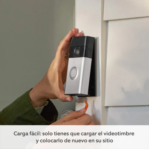 Cod. 393 Videotimbre Ring Battery Doorbell (Wi-Fi) / Video HD 1440p de pies a cabeza y visi&oacute;n nocturna a color / Audio bidireccional / Alertas y Detecci&oacute;n de personas/paquetes /&nbsp;respuestas r&aacute;pidas /&nbsp;Bat. integrada / Compatible con Alexa