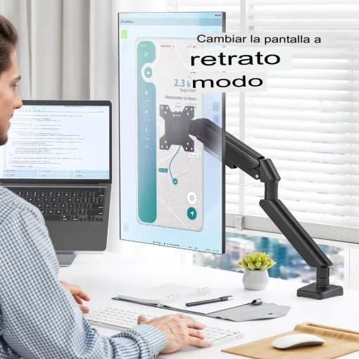 Cod. 1109 Soporte para Monitor de Escritorio Xtrike Me HT-20 WT / 13 a 32&quot;, hasta 9.5 Kg / Giro ±90°, rotacion 360° / Ajustable en mesa / vesa 75*75 a 100*100 / Blanco