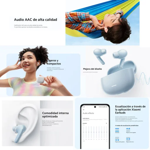 Cod. 136 Audifonos Redmi Buds 6 Lite (Negro) / Bluetooth&reg;&nbsp;5.3&nbsp;/ Woofer potente (14,2&nbsp;mm) / Anulaci&oacute;n de ruido con IA (activa 40&nbsp;dB) / doble micr&oacute;fono / (38H) / USB-C / IPX4