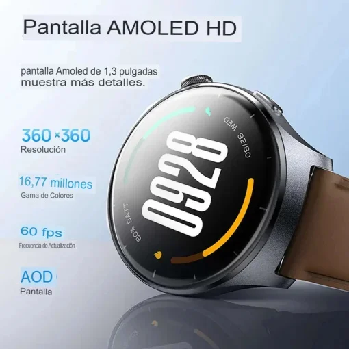 Cod. 1201 SmartWatch Mibro Lite 3 (Gold) / AMOLED HD 1.3" 60FPS / LLamadas Bluetooth V5.3 / Monitoreo de Salud 24/7: (ritmo card&iacute;aco, SpO2, estr&eacute;s y sue&ntilde;o) / Resistente al agua (2ATM) / Bat. 300mAh (12 d&iacute;as) / 100+ modos deportivos