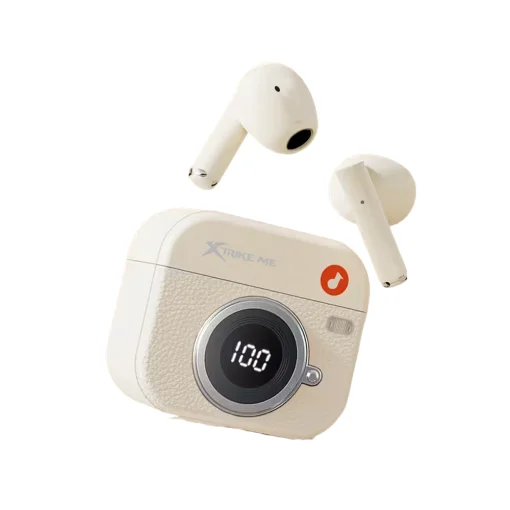 Cod. 118 Audifonos Xtrike Me WS-017 WH Stereo / BT 5.4 / Base de carga con indicador / control Touch / Bat. 180mAh / Reproducción de 3-4H / USB-C