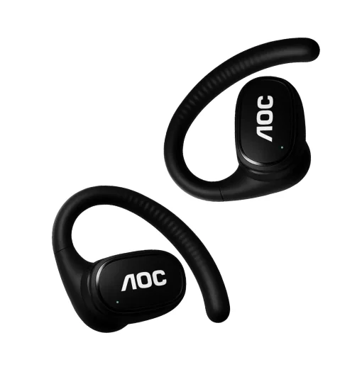 Cod. 129 Aud&iacute;fonos deportivos AOC ACD3501BK / Bluetooth&reg; 5.4 / clip-on (Ajuste seguro P/correr, ejercicio) / Touch Intelligent / LLamadas claras (ENC) / Bat. 250mAh, USB-C