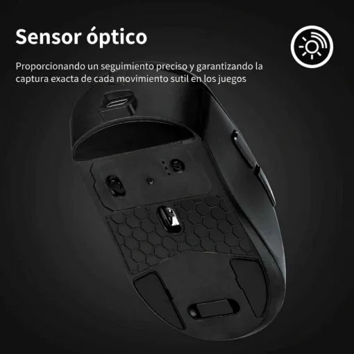 Cod. 299 Mouse Gaming ACER NITRO OMR246 / Tri-modo Wireless (2.4G &amp; BT 5.0) + cable / 7200 DPI / RGB din&aacute;mico / 6 botones / Dise&ntilde;o Ergon&oacute;mico /8 ultraligero (73g) / Bat. 500mAh