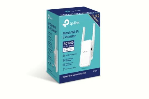 Cod. 103 Extensor TP-LINK RE315 Dual Band Wi-Fi 5 AC1200 (5GHz 867Mbps, 2,4GHz 300Mbps) / compatible OneMesh / 1RJ45 / Fácil control con APP / 2 antenas
