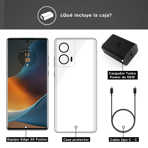 Cod. 289 Motorola Edge 50 FUSION / Ram 8GB (+8GB Boost AI), 256GB Alm. / 6.67&quot; FHD+ 120Hz pOLED (3D Curva) / Cam. Sensor Sony - LYTIA 700C 50MP+13MP, Selfie 32MP / Android™ 14 / Stéreo Dolby Atmos® / TurboPower™ 68W, 5000mAh / Dual SIM / Sumerción agua du