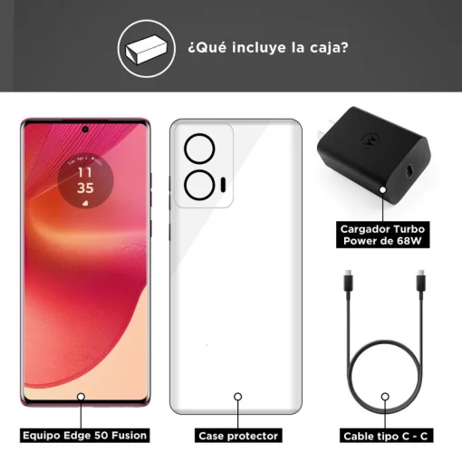 Cod. 275 Motorola Edge 50 FUSION / Ram 8GB (+8GB Boost AI), 256GB Alm. / 6.67&quot; FHD+ 120Hz pOLED (3D Curva) / Cam. Sensor Sony - LYTIA 700C 50MP+13MP, Selfie 32MP / Android™ 14 / Stéreo Dolby Atmos® / TurboPower™ 68W, 5000mAh / Dual SIM / Sumerción agua du