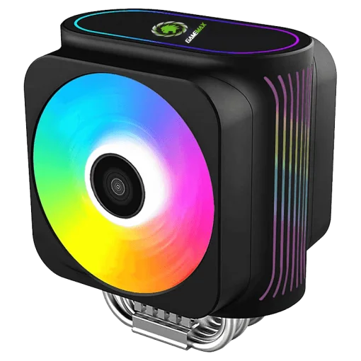 Cod. G:145 Ventilador para CPU GAMEMAX GAMMA 600 / 2 ventiladores RGB PWM 120mm (5V, 3pin)/LED ARGB 6 colores y 10 modos iluminación controlador HUB o SYNC / Base de Aluminio con 6 tubos de cobre niquelado de calor de contacto directo y superdisipación de