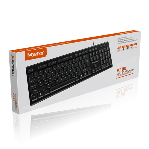 Cod. 295 Teclado MEETION K100 / Resistente al agua / Compatible Windows y MacOS / USB, Cable 1.5 m / 105 teclas, Espa&ntilde;ol