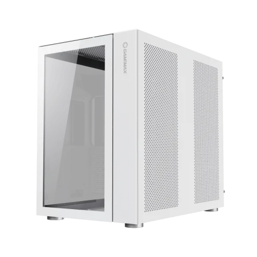 Cod. 211 Case Gaming GAMEMAX Infinity / lateral y frontal vidrio templado / doble cámara / USB Tipo-C + USB 3.0, HD audio / sin fuente / Blanco