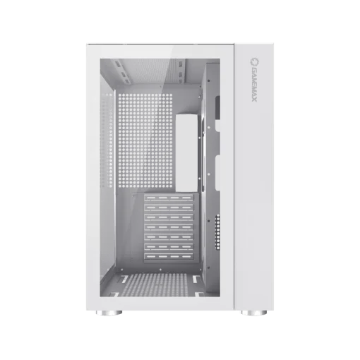 Cod. 211 Case Gaming GAMEMAX Infinity / lateral y frontal vidrio templado / doble cámara / USB Tipo-C + USB 3.0, HD audio / sin fuente / Blanco