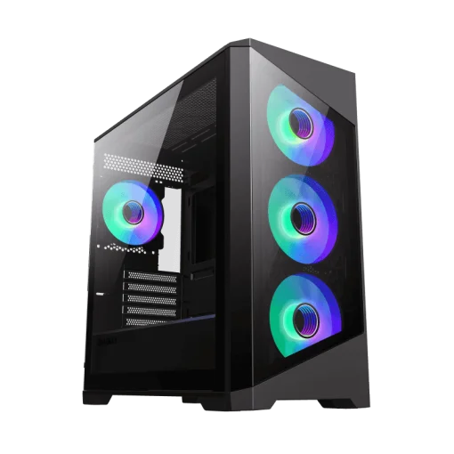 Cod. 243 Case Gaming GAMEMAX Destroyer TGB / lateral y frontal vidrios templados/Controlador fan RGB / 1*USB3.0 + 2*USB2.0 / HD audio / Incluye: 4*ventiladores 12mm. ARGB