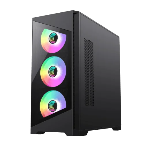 Cod. 243 Case Gaming GAMEMAX Destroyer TGB / lateral y frontal vidrios templados/Controlador fan RGB / 1*USB3.0 + 2*USB2.0 / HD audio / Incluye: 4*ventiladores 12mm. ARGB