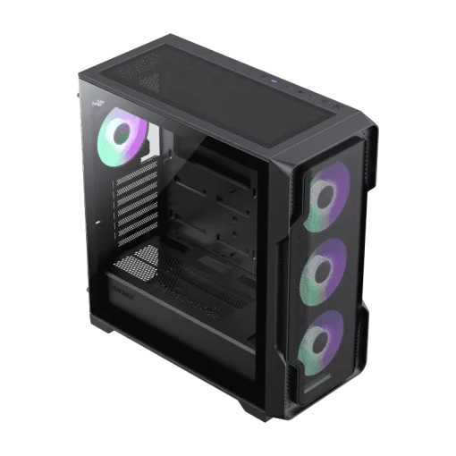 Cod. 289 Case Gaming GAMEMAX Siege BK / E-ATX /lateral y vidrio templado / frontal malla / 1*USB3.0 + 2*USB2.0 / HD audio / Incluye: 4*ventiladores 12mm. ARGB