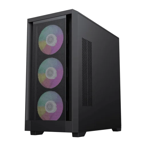 Cod. G:288 Case Gaming GAMEMAX Defender MB / lateral y vidrio templado / frontal malla / 1*USB3.0 + 2*USB2.0 / HD audio / Incluye: 4*ventiladores 12mm. ARGB