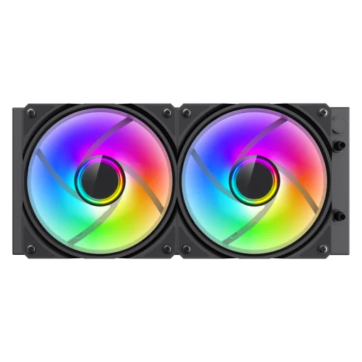 Cod. B:157  Sistema de Enfriamiento Líquido GAMEMAX ICEBURG 240 Infinity / FAN 2*120MM PWM / Sincronización ARGB AURA Sync / Conector 5V, 3 pines / 12V 4 pines / Compatible; Intel LGA 1851/1700 y AMD AM5 / ARGB