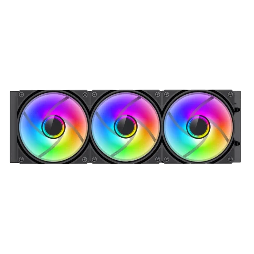 Cod. B:158 Sistema de Enfriamiento Líquido GAMEMAX ICEBURG 360 Infinity / FAN 3*120MM PWM / Sincronización ARGB AURA Sync / Conector 5V, 3 pines / 12V 4 pines / Compatible Intel LGA 1700 / AMD AM5 / ARGB