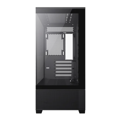 Cod. G:255 Case GAMEMAX VISTA MB / M-ATX / 1*USB3.0, 2*USB2.0 / vista panorámica 270° con vidrios templados / marco metálico de acero / admite tarjetas NVIDIA Serie 4000 &amp; refri. líquida 360° / audio combinado / Soporta hasta 9*Fans
