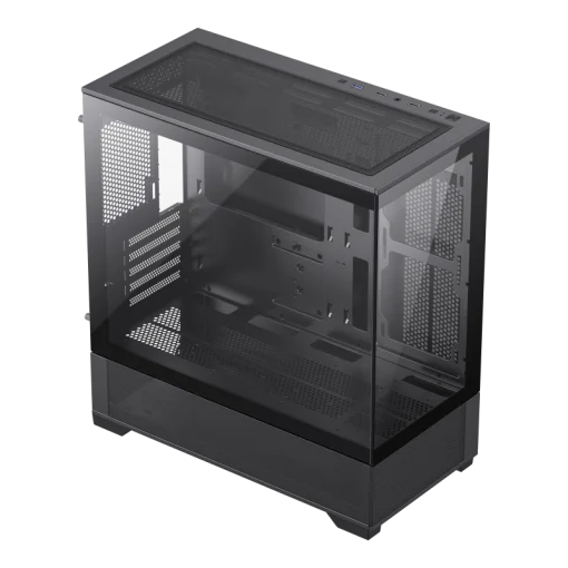 Cod. G:255 Case GAMEMAX VISTA MB / M-ATX / 1*USB3.0, 2*USB2.0 / vista panorámica 270° con vidrios templados / marco metálico de acero / admite tarjetas NVIDIA Serie 4000 &amp; refri. líquida 360° / audio combinado / Soporta hasta 9*Fans