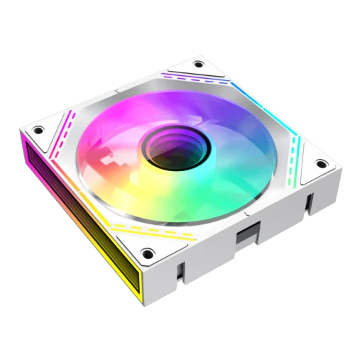 Cod. V:293 Kit Ventiladores PC GAMEMAX FN12A-S3I WH / 3*FAN120mm conectado en cadena / Luces ARGB efecto infinito 26LED (8+18 C/U) / PWM de 4 pines (M/F) / Aura 3 pin 5V (M/F)