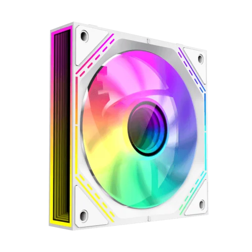 Cod. V:293 Kit Ventiladores PC GAMEMAX FN12A-S3I WH / 3*FAN120mm conectado en cadena / Luces ARGB efecto infinito 26LED (8+18 C/U) / PWM de 4 pines (M/F) / Aura 3 pin 5V (M/F)