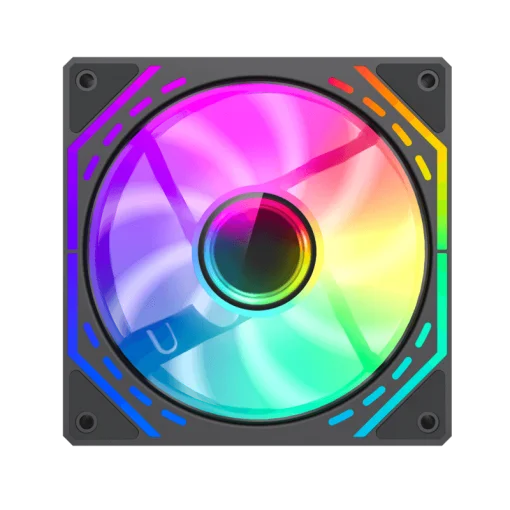 Cod. V:277 Ventilador PC GAMEMAX FN12A-S2I / FAN120mm / Luces ARGB Infinito 24 LED (8+16) / Conector dual: PWM 4 pines (M/F) / ARGB Aura 3 pin 5V (M/F)