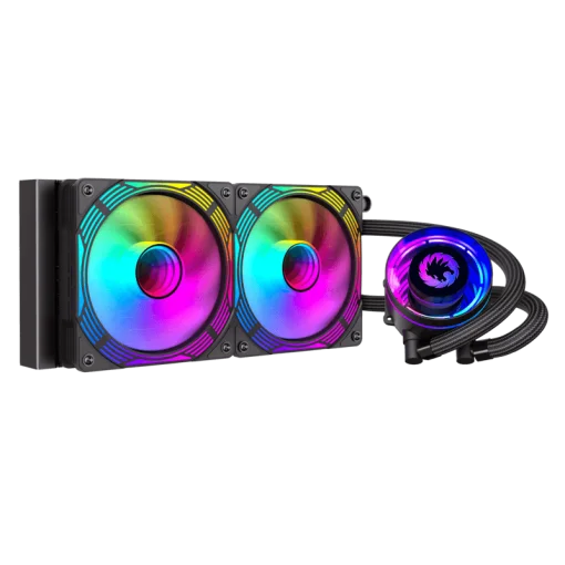 Cod. B:155  Enfriamiento Líquido CPU GAMEMAX IceChill 240V Bomba y ventiladores RGB y PWM direccionables 240mm AIO TDP 250W / compatible: Intel 13va Gen. 1700/1200/2066/2011-3/2011/1156/1155/1151/1150, AMD AM5/AM4/AM3+/AM3/AM2+/FM2