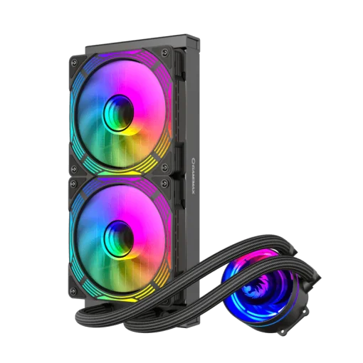 Cod. B:155  Enfriamiento Líquido CPU GAMEMAX IceChill 240V Bomba y ventiladores RGB y PWM direccionables 240mm AIO TDP 250W / compatible: Intel 13va Gen. 1700/1200/2066/2011-3/2011/1156/1155/1151/1150, AMD AM5/AM4/AM3+/AM3/AM2+/FM2