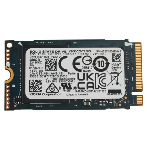 Cod. SN:513 SSD KIOXIA M.2 256GB / 2.455MB/s Lectura y escritura 1.588MB/s / 2242 / PCIe® 4x4 NVMe® (Sin empaque)