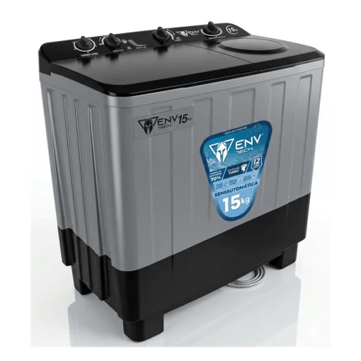Cod. 132 Lavadora Semiautom&aacute;tica ENV Tech 15KG / doble tina / 2 Ciclos de lavado / Filtro atrapa pelusas / 110V, 600W