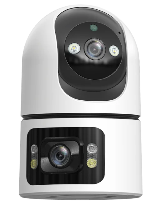 Cod. N:418 C&aacute;mara Smart ENV Eye Pro 255&deg; / 8MP (4MP+4MPM) / Vision Nocturna / Detecci&oacute;n de movimiento / Audio bidireccional / Soporta microSD (hasta 128GB) / Compatible con Asist. Google y Alexa.