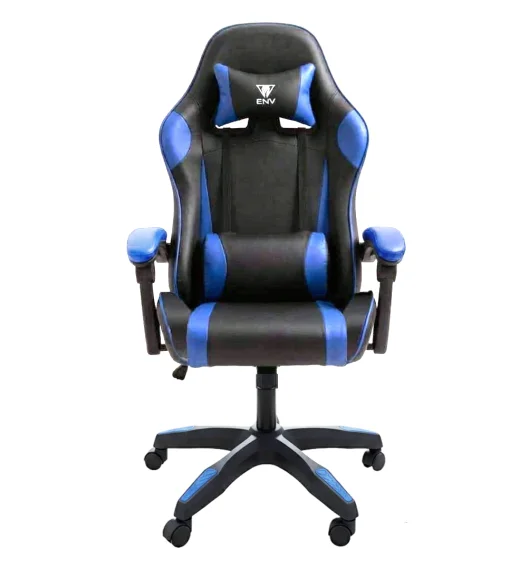 Cod. 1172 Silla Gamer ENV Olympus Black/Blue / Almohada cabeza y zona lumbar / Rotaci&oacute;n 360&deg; / Respaldo reclinable 180&ordm;