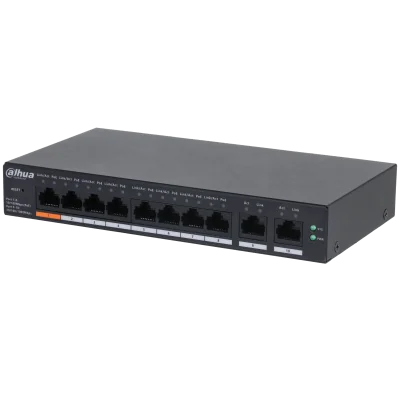 Cod. 142  Switch PoE DAHUA DH-CS4010-8ET2GT-60 / 8*Puertos PoE (60W) + 2*Uplink Gigabit / Hasta 250m / Gesti&oacute;n Cloud: DoLynk Care / Protecci&oacute;n Antirrayos / Capa 2 / Carcasa Met&aacute;lica