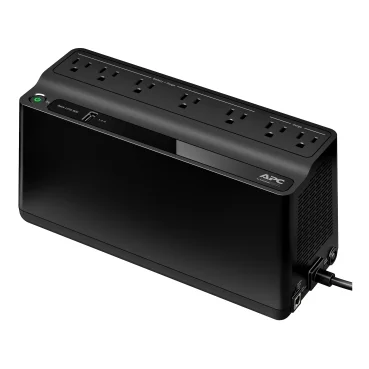 Cod. 023 UPS APC BE600M1-LM / 600VA, 330W, 120 V / 1 puerto de carga USB / 7 Tomas NEMA 5-15R (5* Respaldo batería, 2* pararrayos) / Batería: 12V 6.5 Ah