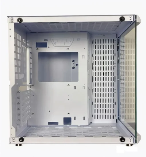 Cod. 373 Case GAMEKM CA-025 White / ATX / acero de aleación / lateral y frontal vidrio templado vista 270° / admite refrigeración líquida de 360°, luz LED ARGB / USB 3.0, USB 2.0, HD audio / sin fuente