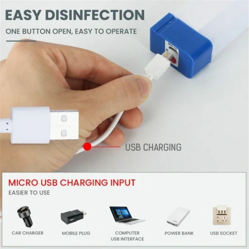 Cod. L:997 Lampara de emergencia LED T570 de 80W 52cm / recargable por USB / magnética / portátil de emergencia / 3 modos de iluminación