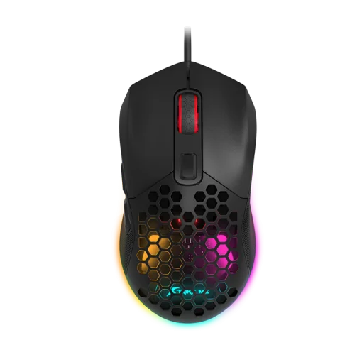 Cod. GX:184 Mouse Gaming XTRIKE ME GM-316 Negro / 7200DPI / Iluminación RGB (13 efectos) / Interfaz USB / cable: 1.5mt. / 6 botones / 2 conver desmontables