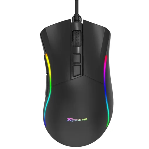 Cod. GX:188  Mouse Gaming XTRIKE-ME GM-226 / Driver Programable / Iluminación RGB (13 Efectos) / USB, Cable trenzado:1.5 mt. / 7200 DPI / 7 botones