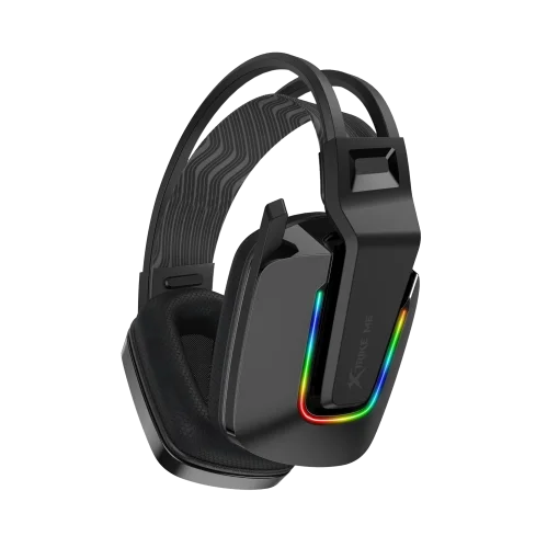 Cod. 088 Headphone Stereo Gaming XTRIKE ME GH-712BK / Micrófono / luces RGB / 1*jack 3.5mm + adaptador a 2*jack, USB(LuzLED) / Compatible con PS4, PS5, Xbox One, PC / Cable trenzado 2.0m