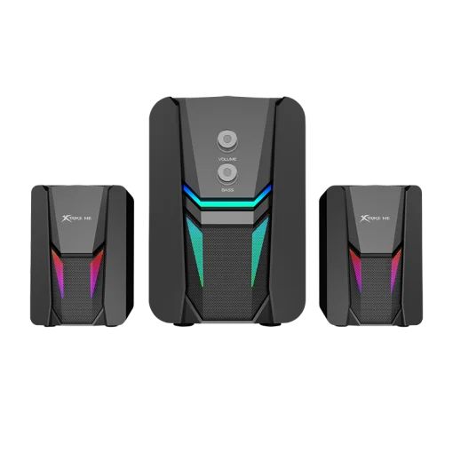 Cod. X:148 Parlantes Multimedia 2.1 XTRIKE ME SK-612 / Iluminación Raibow RGB / Subwoofer 5W y 2*parlantes 3W / Interfaz USB (Power), Jack 3.5MM (Audio)