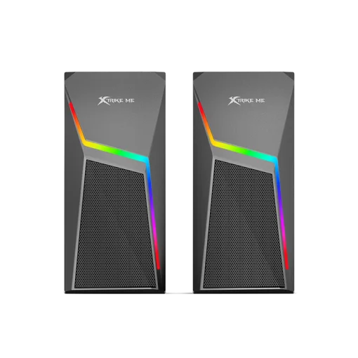 Cod. 163 Parlantes XTRIKE ME Stereo SK-503 Bluetooth Gaming 2.0 / 6W (3W*2) / Iluminación de Efectos RGB / Cable 1.2mt / Interfaz: BT.5.0 o Jack 3.5MM (Audio) / USB (Power)