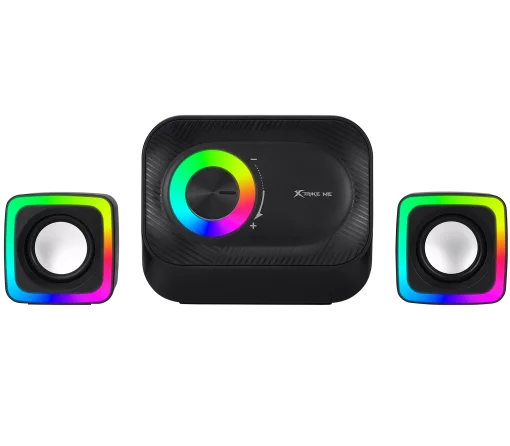 Cod. 249 Parlantes XTRIKE ME SK-502 / 11W RMS (Subwoofer 5W + 2*parlantes 3W) / Luces LED / Interfaz USB(Power), Jack&nbsp;3.5MM(Audio) / Compatible: PS5, PS4, Xbox One, PC, Laptop, smartphones
