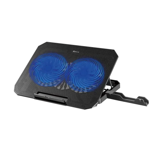 Cod. 476  Base de Enfriamiento P/Laptop XTRIKE ME FN-818 / hasta 17&quot; / 2 Ventiladores Led Azul / 2 Puertos USB / 5 niveles ajustables / Soporte extra para celular