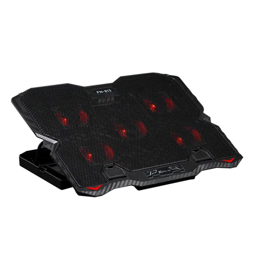 Cod. B:166 Base de Enfriamiento P/Laptop XTRIKE ME FN-813 / hasta 15.6" / 5 Ventiladores (60mm) / Led rojos / 2 Puertos USB / 5 niveles ajustables / Soporte extra para celular