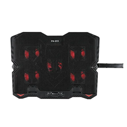 Cod. B:166 Base de Enfriamiento P/Laptop XTRIKE ME FN-813 / hasta 15.6" / 5 Ventiladores (60mm) / Led rojos / 2 Puertos USB / 5 niveles ajustables / Soporte extra para celular