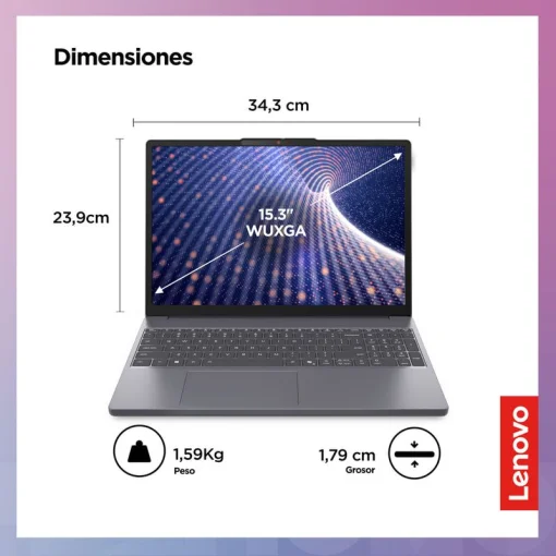 Cod. 1784 LENOVO IdeaPad Slim 3 15ARP10 / AMD Ryzen&trade; 7 7735HS (8 n&uacute;cleos/16 subprocesos, hasta 4,7 GHz) / 16GB DDR5 / 512GB PCIe&reg; 4.0x4 NVMe&reg; SSD&nbsp;/ 15.3" WUXGA (1920 x 1200), IPS /&nbsp;Sin Sistema (OS)&nbsp;/ Wi-Fi&reg; 6 2x2 + BT5.3 / Teclado Espa&ntilde;ol alfanum&eacute;rico / L
