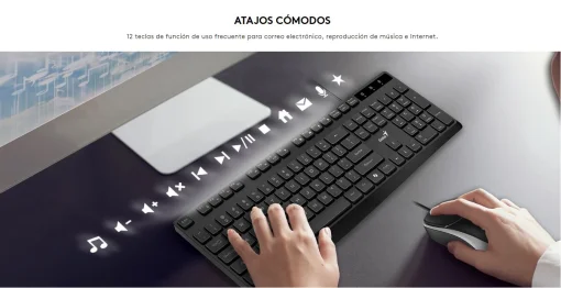 Cod. 281 Teclado Genius KB-117S / Silencioso / Tecla AI Copilot / tipo chocolate / 12 Teclas FN (8*audio, 4*Internet) / USB, cable 1.5m / Español