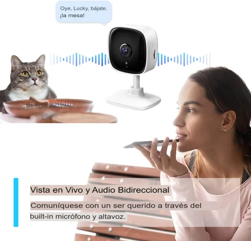 Cod. 400 Cámara Smart TP-Link Tapo C110 2K (3MP) / Detección de persona/movimiento / vista nocturna 12 m zonas de bloqueo / Alarma / Audio bidireccional / Soporta microSD (hasta 512GB)