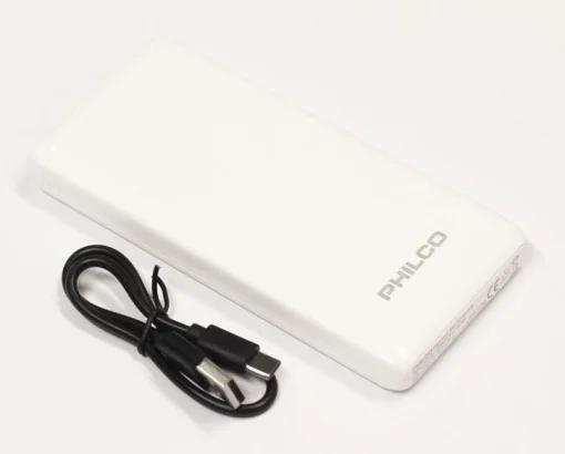 Cod. 236 Power Bank PHILCO FLP8201CW / 10000mAh / Carga rápida PD 20W/QC22.5W Puertos: 1*USB-A, 1*USB-C (bidireccional) / LCD indicador de carga